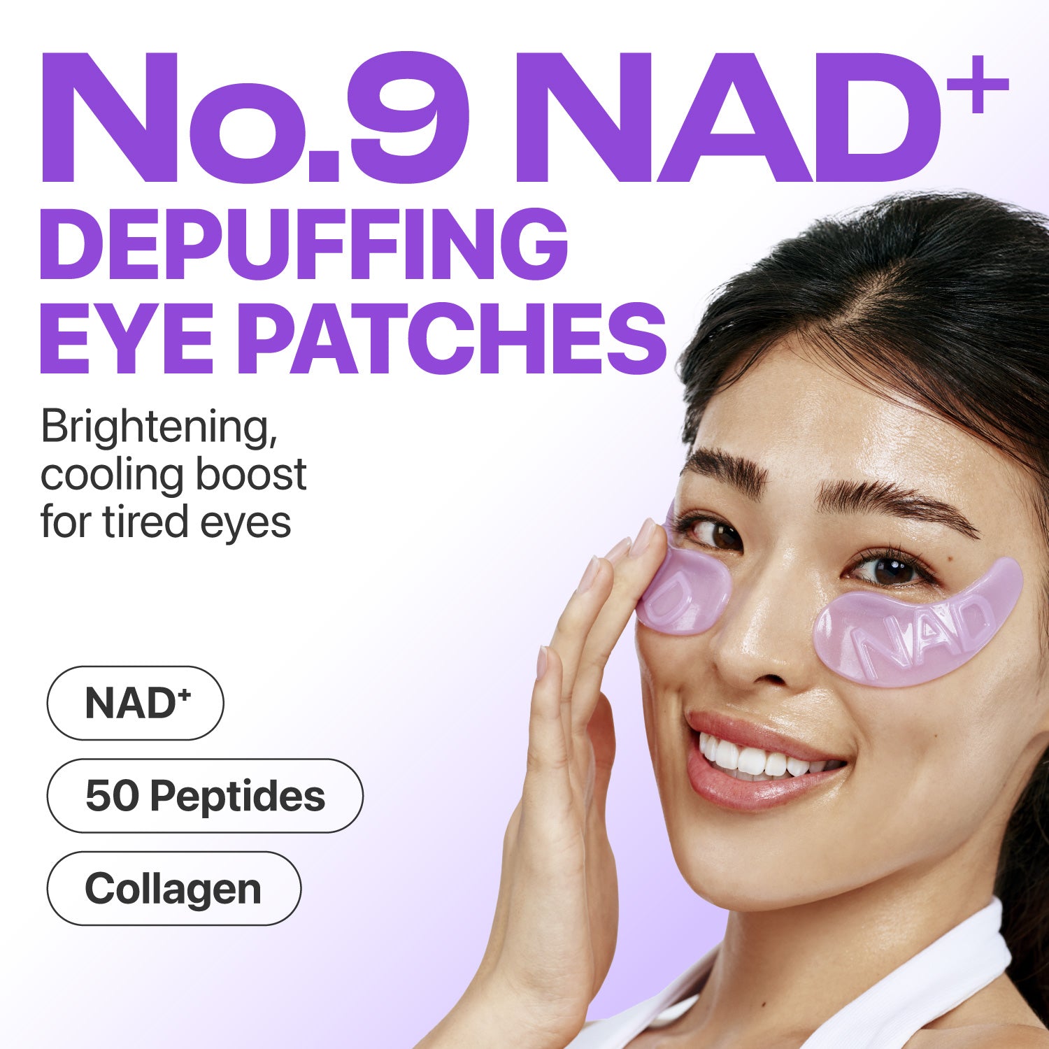 No.9 NAD+ Collagen Under Eye Patches, 1 pair