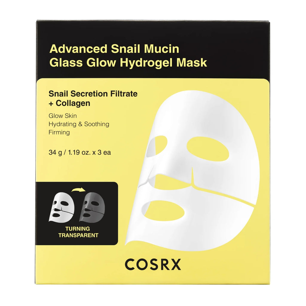 Advanced Snail Mucin Glass Glow Hydrogel Mask 3 st