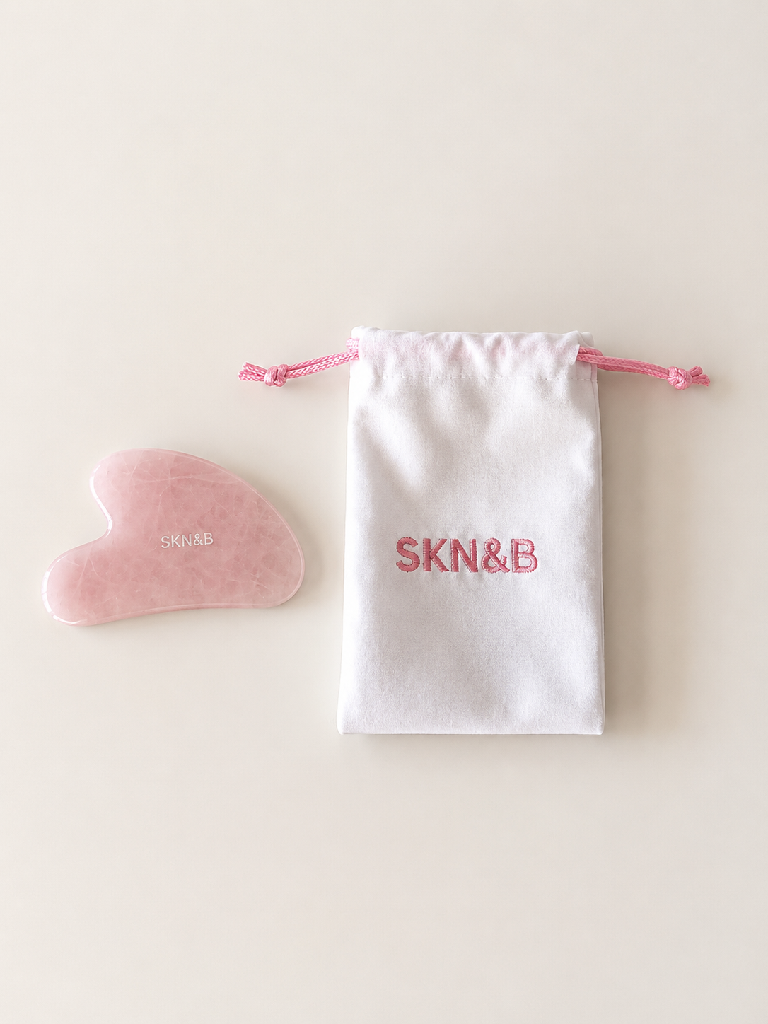 SKN&B Rose Quartz Heart Gua Sha