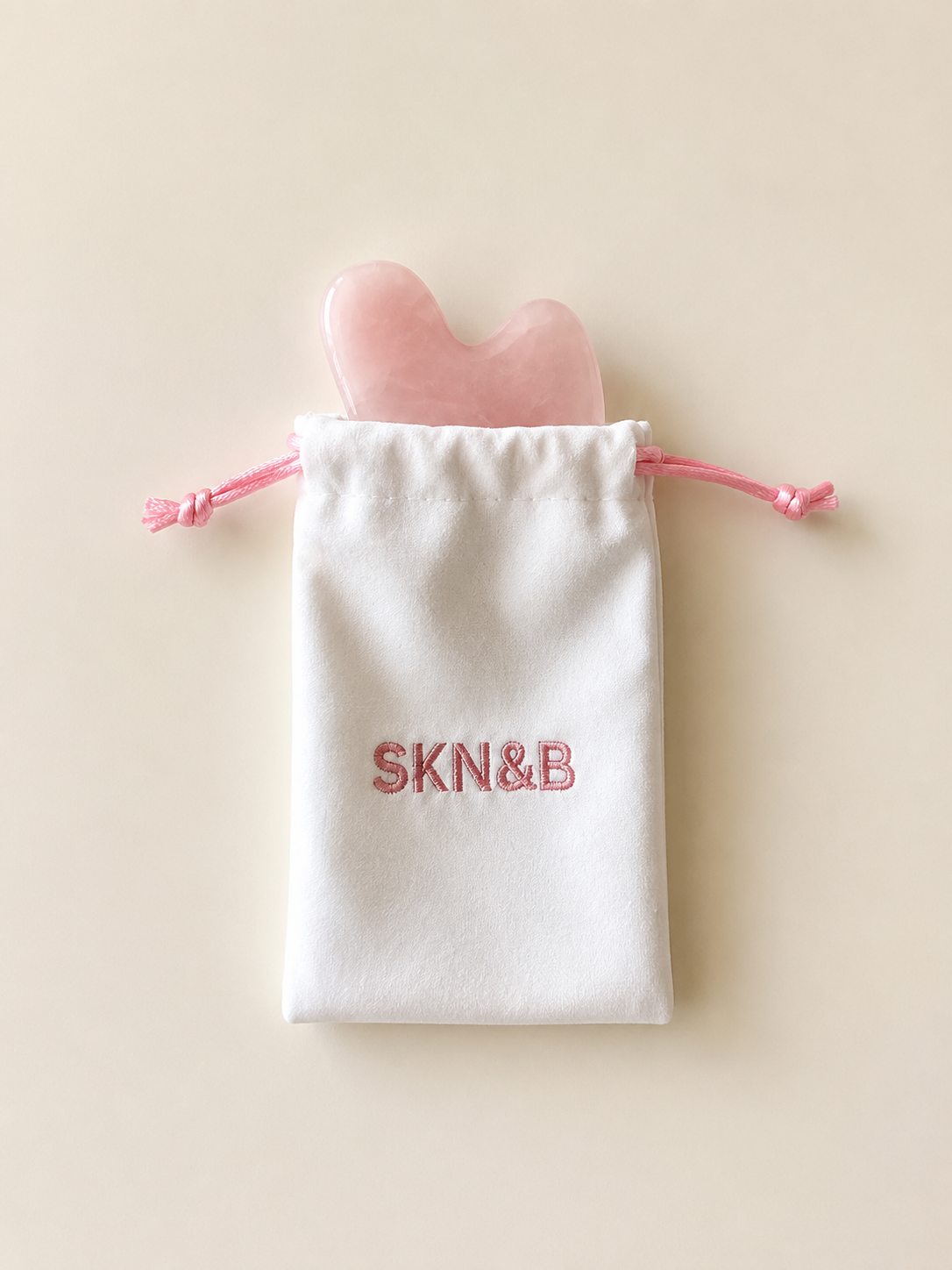 SKN&B Rose Quartz Heart Gua Sha