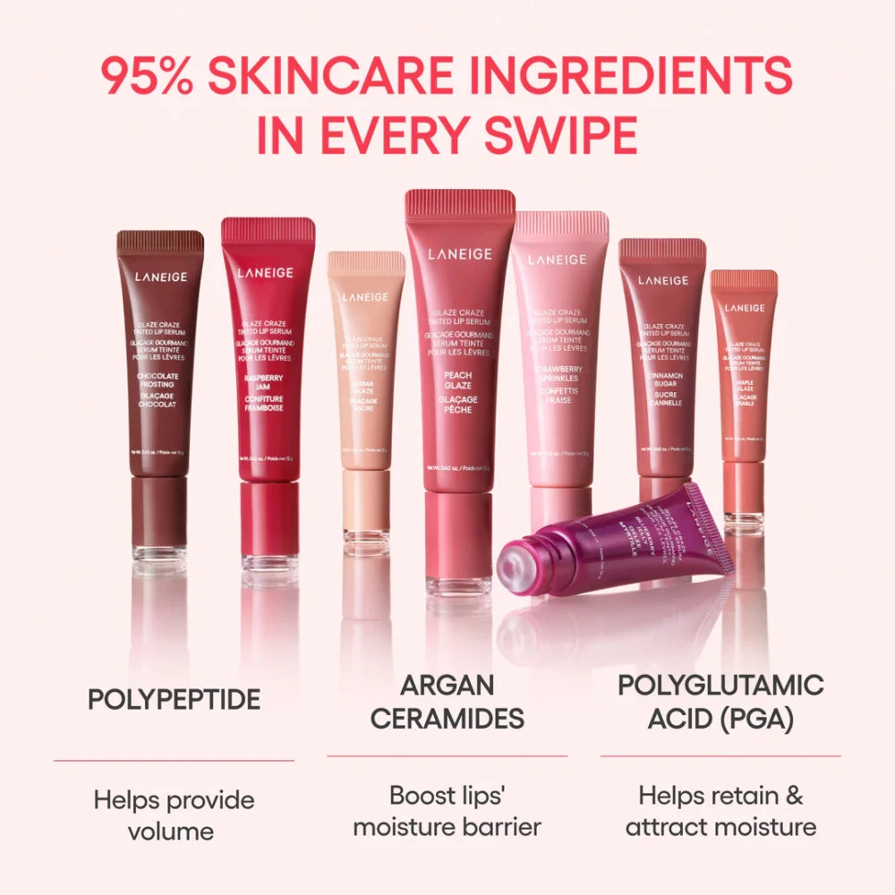 Glaze Craze Tinted Lip Serum (Raspberry Jam), 12g